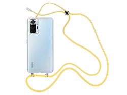 Capa Cristal com fio cordão amarelo para Xiaomi Redmi Note 10 Pro
