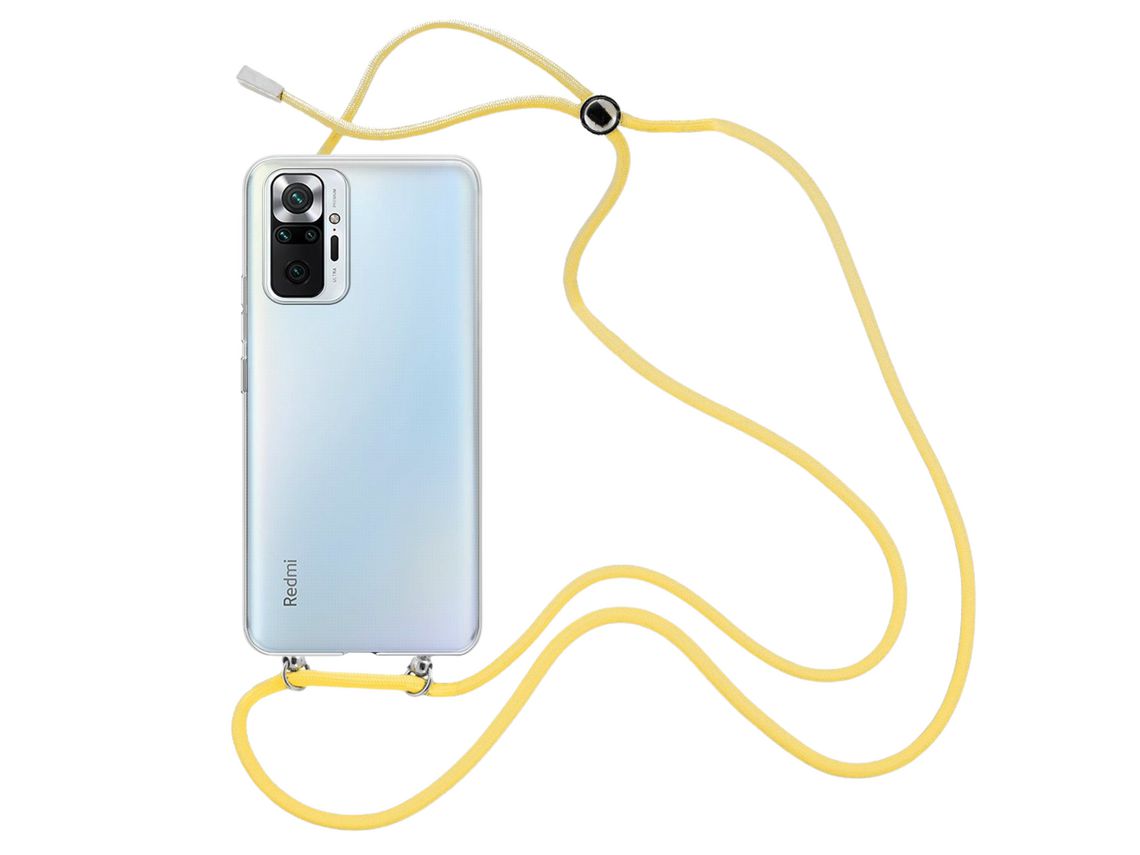 Capa Cristal com fio cordão amarelo para Xiaomi Redmi Note 10 Pro
