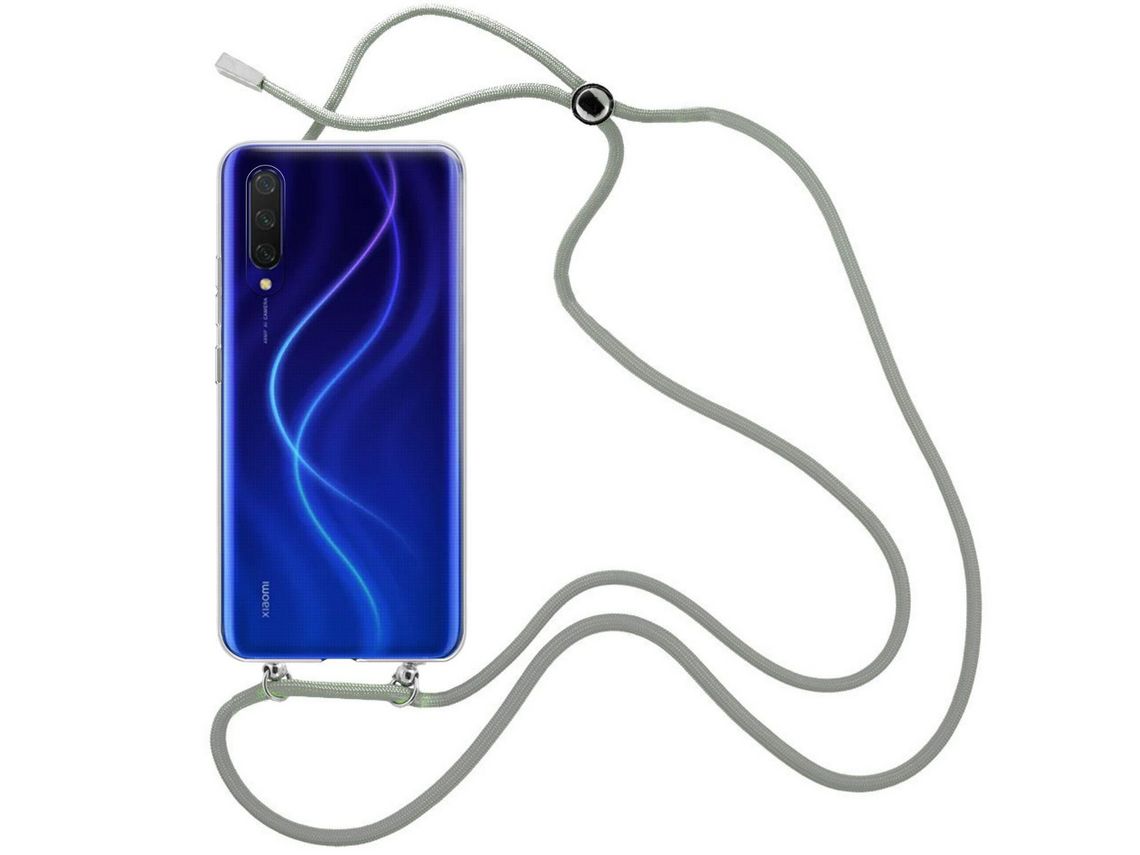 Capa Cristal com fio cordão cinza para Xiaomi Mi 9 Lite