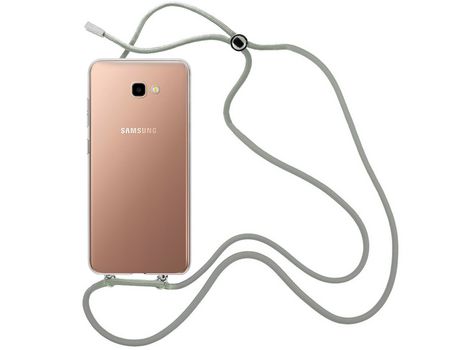 Capa cristal com fio cordão cinza para Samsung Galaxy J4 Plus