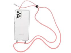 Capa Cristal com fio cordão rosa para Samsung Galaxy A32 5G