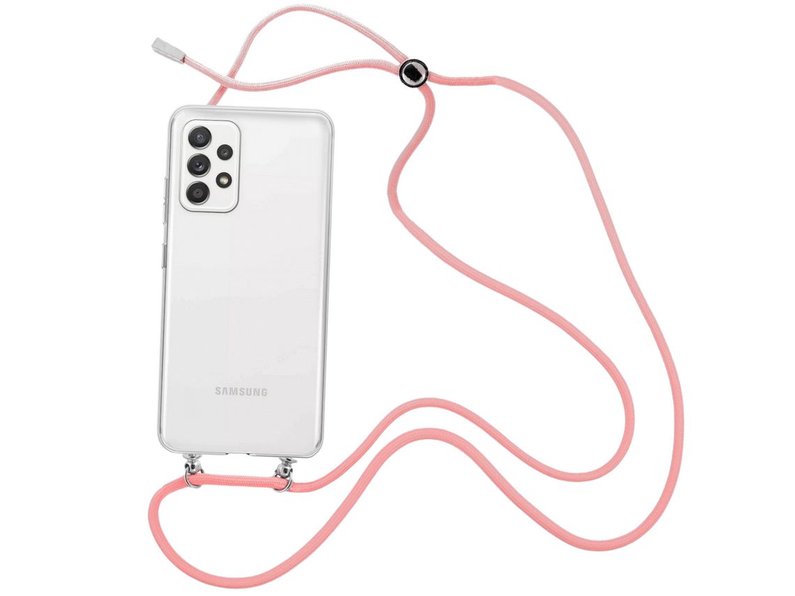 Capa Cristal com fio cordão rosa para Samsung Galaxy A32 5G