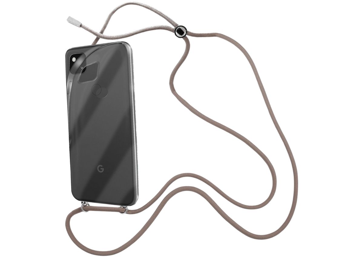 Capa Cristal com fio cordão castanho para Google Pixel 5