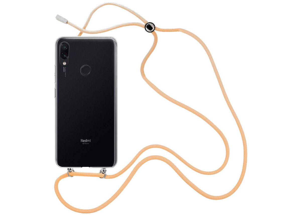 Capa Cristal com fio cordão laranja para Xiaomi Redmi Note 7