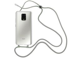 Capa Cristal com fio cordão cinza para Xiaomi Redmi Note 9 Pro