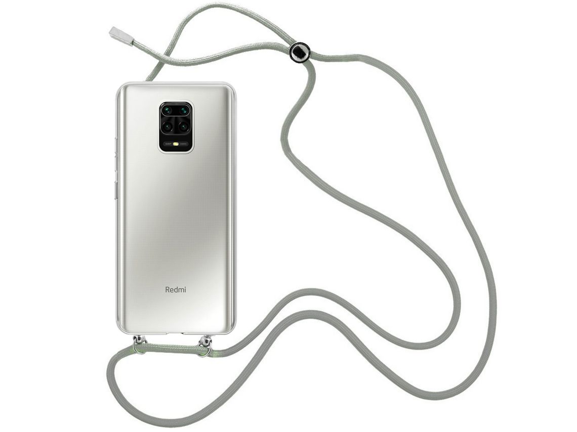 Capa Cristal com fio cordão cinza para Xiaomi Redmi Note 9 Pro
