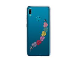 Capa Cristal com suporte corações para Huawei Y9