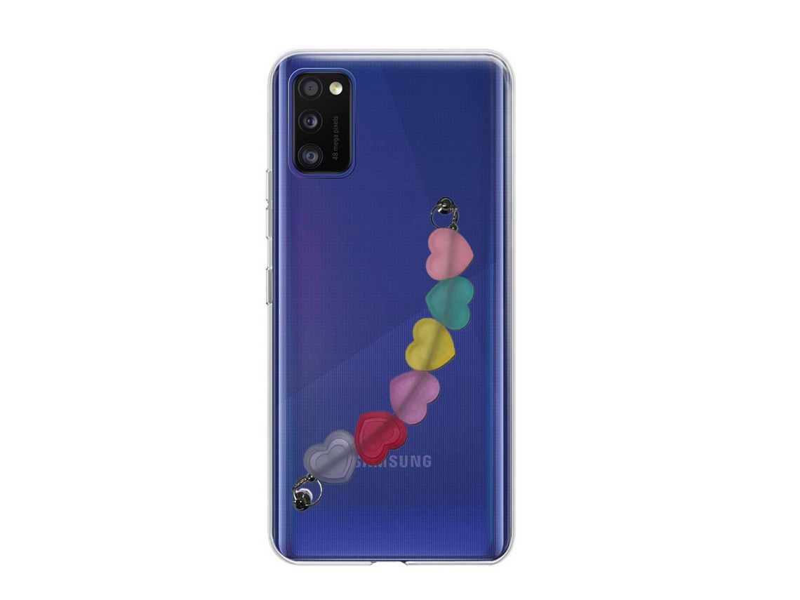 Capa Cristal com suporte corações para Samsung Galaxy A41