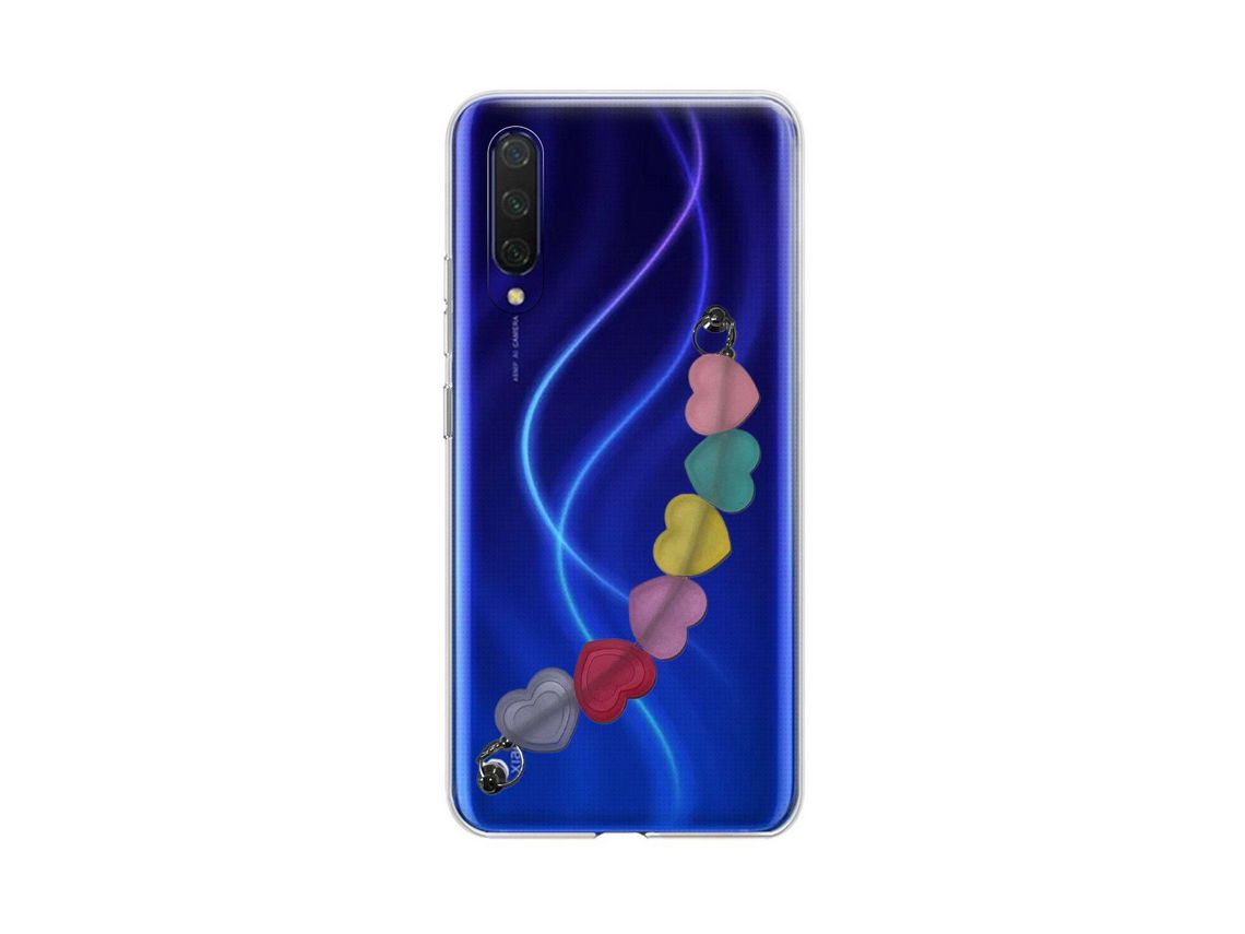 Capa cristal com suporte corações para Xiaomi Mi 9