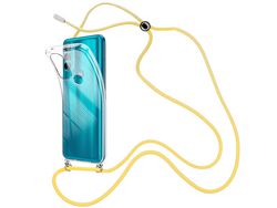 Capa Cristal com fio cordão amarelo para MotoroA Moto G71 5G