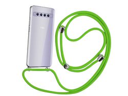 Capa Cristal com fio cordão verde para TCL 10 Plus