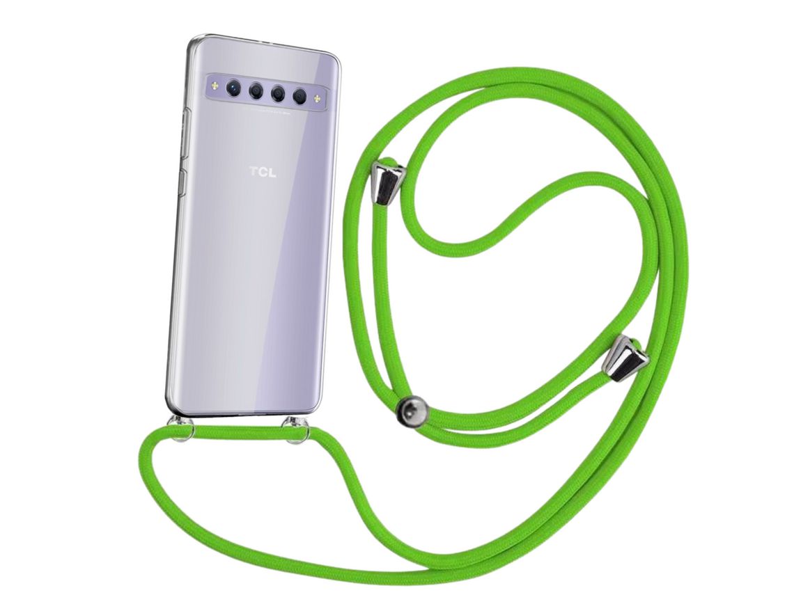 Capa Cristal com fio cordão verde para TCL 10 Plus