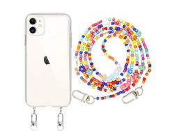 Capa Cristal com fio Missanga colorful para iPhone 12 Mini