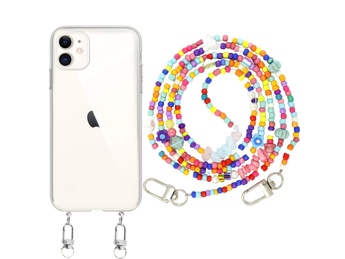 Capa Cristal com fio Missanga colorful para iPhone 12 Mini