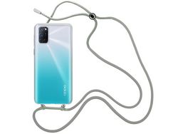 Capa Cristal com fio cordão cinza para Oppo A52