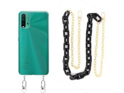 Capa Cristal com cordão corrente preto para Xiaomi Redmi 9T