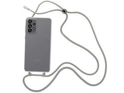Capa Cristal com fio cordão cinza para Samsung Galaxy A13 4G