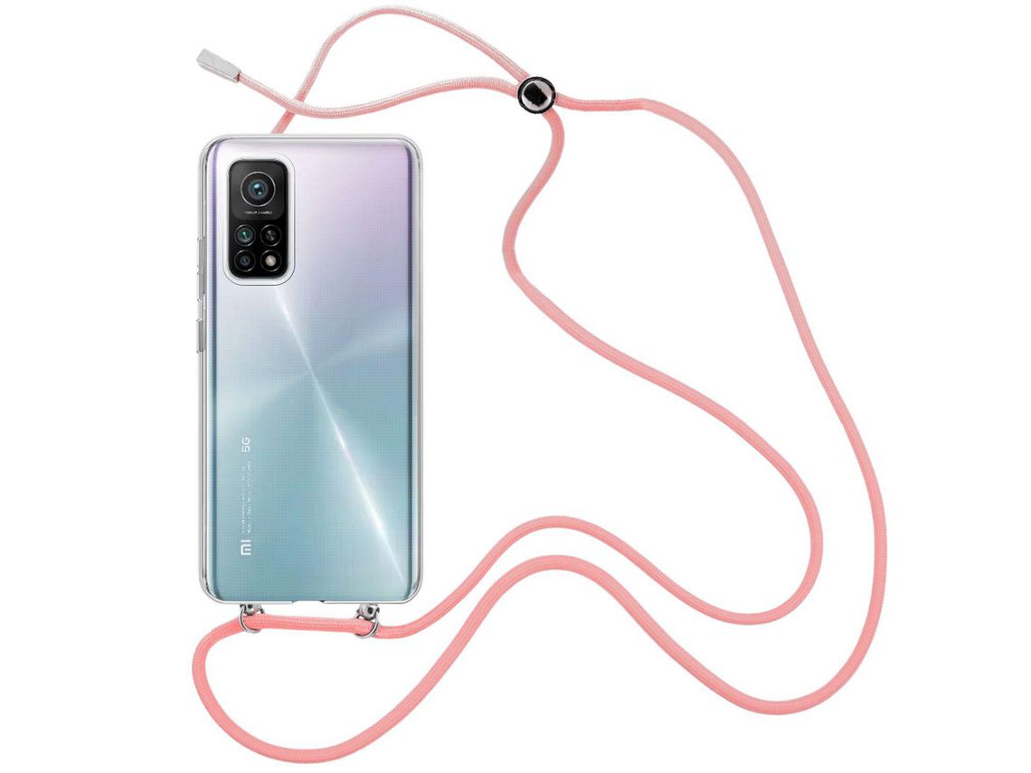 Capa Cristal com fio cordão rosa para Xiaomi Mi 10T