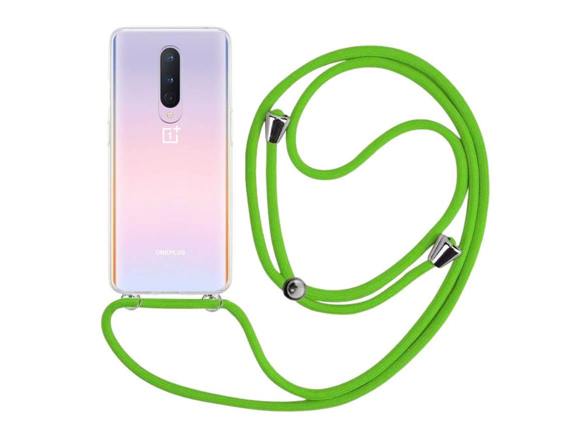 Capa Cristal com fio cordão verde para Oneplus 8