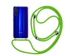 Capa Cristal com cordão corrente verde para Realme 8 Pro