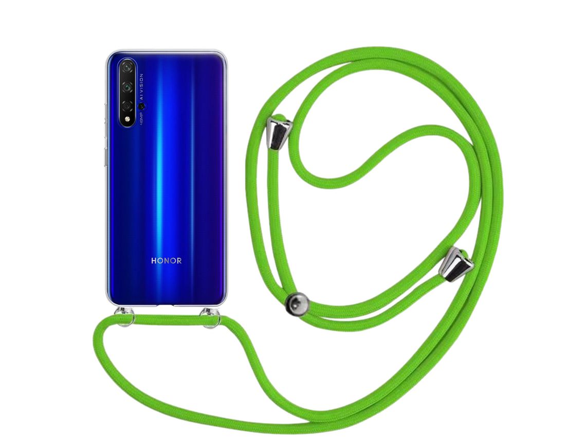 Capa Cristal com cordão corrente verde para Realme 8 Pro