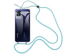 Capa Cristal com fio cordão azul para Vivo V21