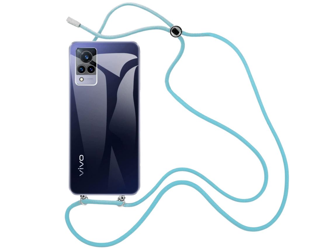 Capa Cristal com fio cordão azul para Vivo V21