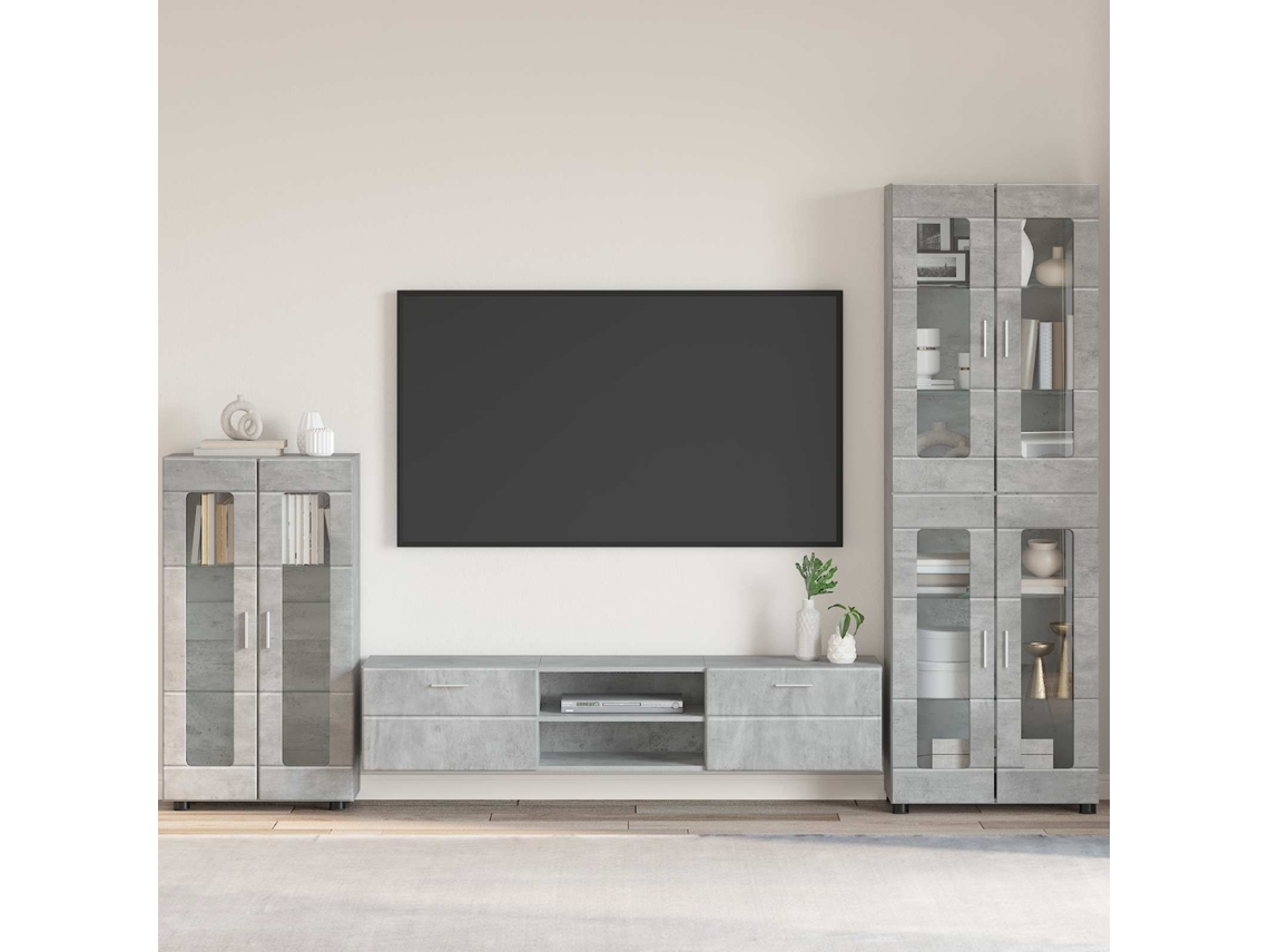 Vidaxl Buffet Florin Cinzento 55,5 X 29 X 100 Cm Madeira Processada