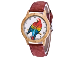 Reloj De Pareja Zhoulianfa Patrón De Loro Alliage Cuarzo Canvas Café