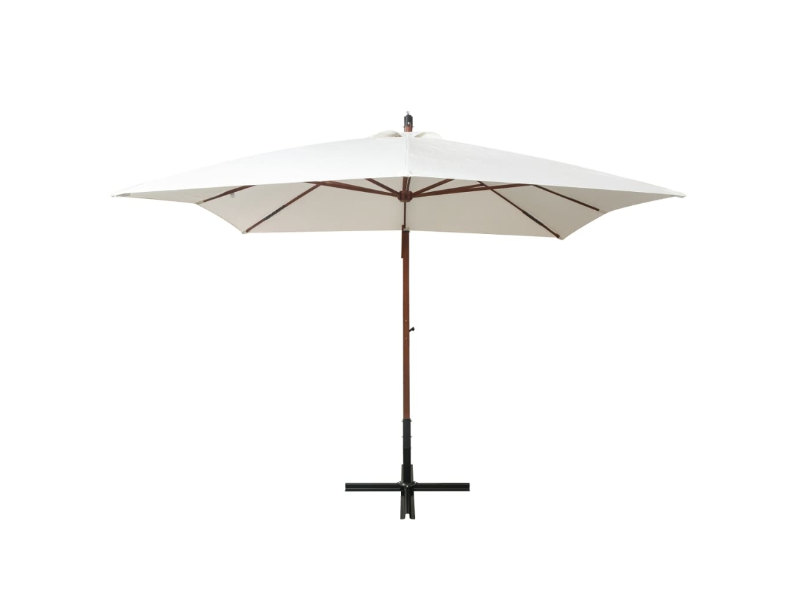 Guarda Sol Suspenso com Master de Madeira 300x300 cm Branco MAISON EXCLUSIVE