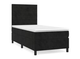 Cama com Molas/colchão 90x190 Cm Veludo Preto MAISON EXCLUSIVE