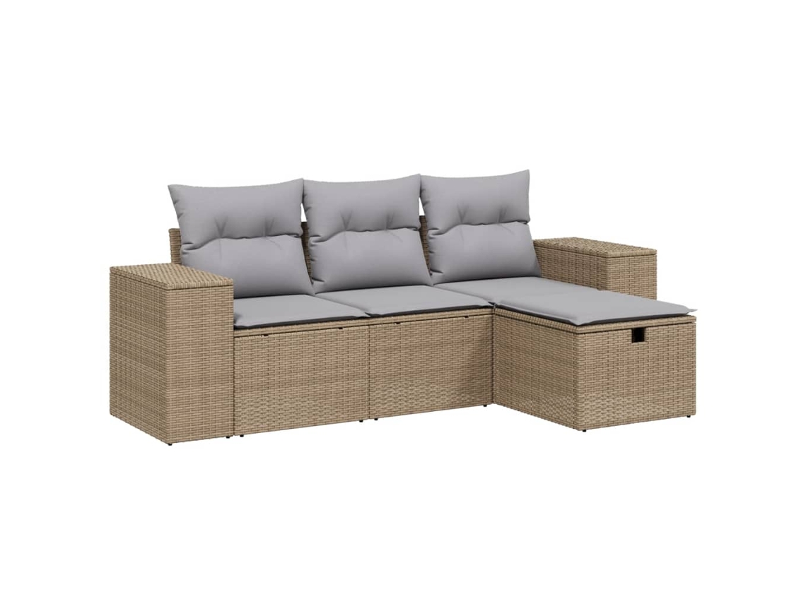 Garden Sofa Set, Garden Sofa Sets Vidaxl Bege Rattan / Vime (n/a)