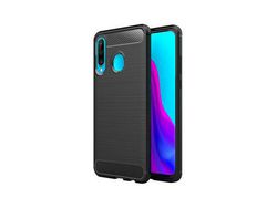 Capa de silicone Huawei P30 Lite Inserções em fibra de carbono pretas