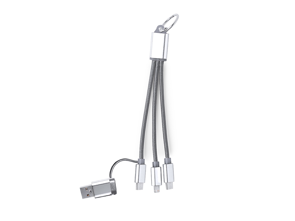 Cabo carregador triplo micro USB, tipo C e Lightning DAM