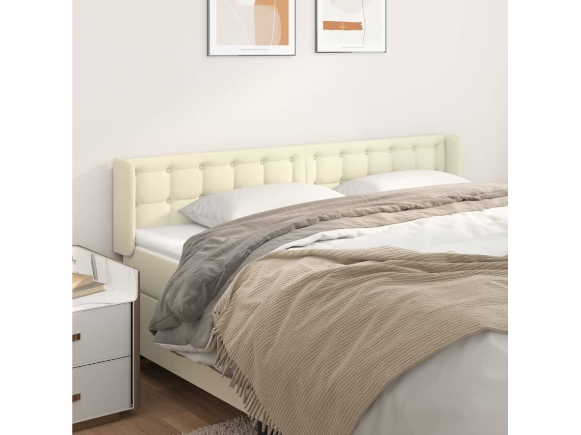 Headboard, Headboards Vidaxl Creme Couro Artificial (203 X 16 X 78/88 Cm)