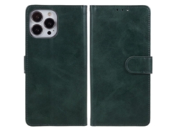 Capa Textura Gémeo Para Iphone 13 Pro Max Pele Sintética Verde