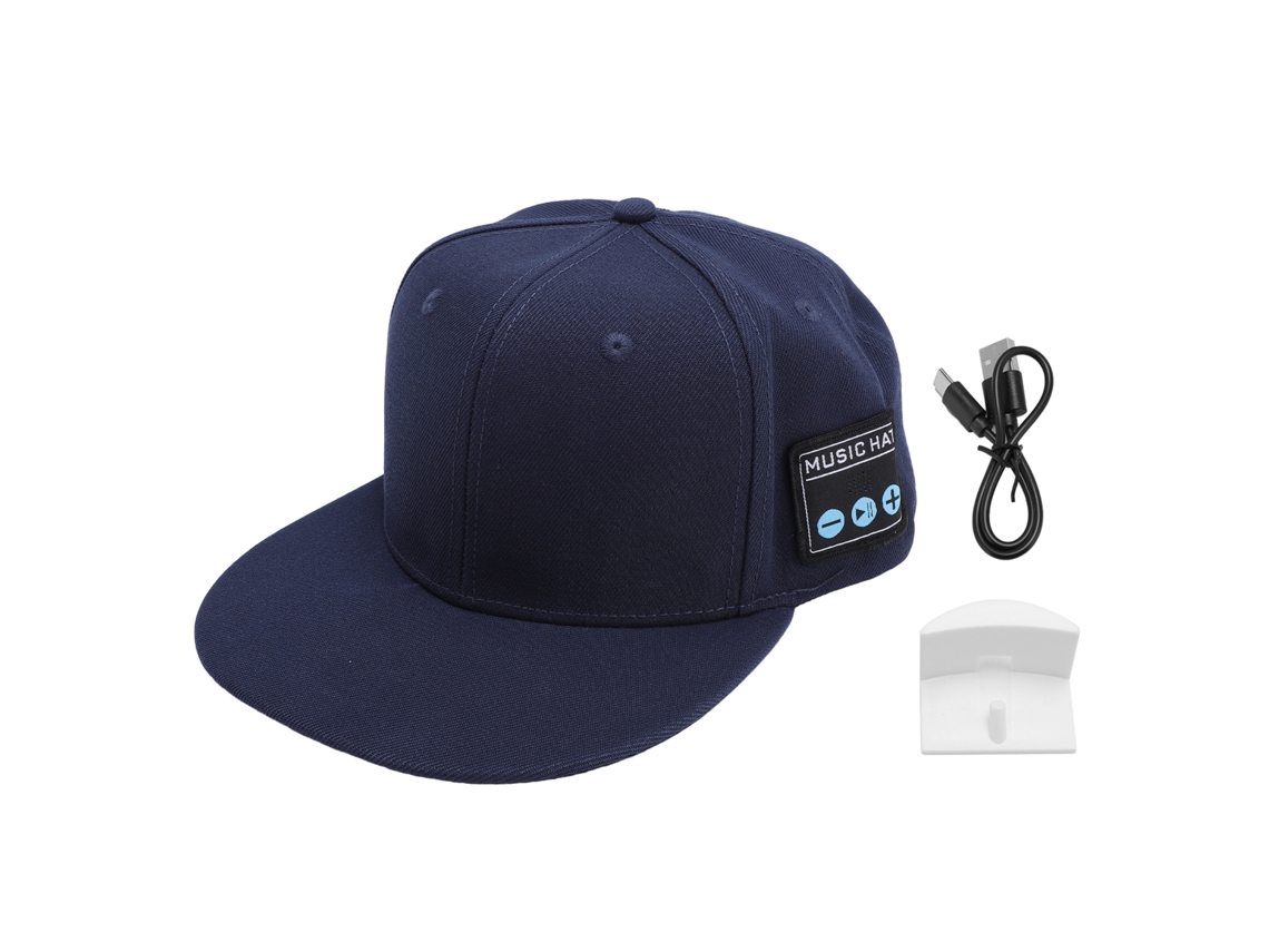 Gorra Bluetooth Con Altavoces Estéreo Recargables para Hacer Ejercicio, Color Azul Marino.