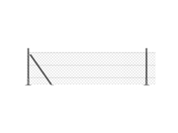 Conjunto 1 Poste De Cerca Vidaxl Cinzento Aço (25 X 0,6 M)