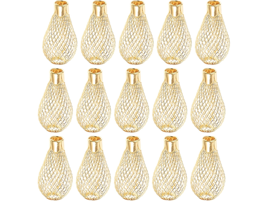 Conjunto de 30 Lâmpadas Decorativas em Formato de Gaiola de Metal Vazada para Uso Interno e Externo. SFUSHOS