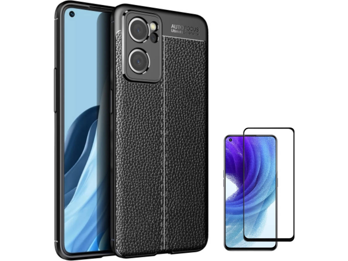 Kit Capa + Película Oppo Find X5 Lite Rugged Leather Preto