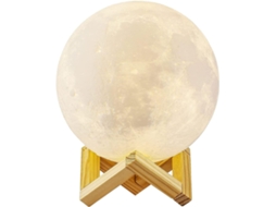 Luminária Lunar Impressa em 3d, 15 Cm de Diâmetro, Lua Cheia La, Cjy BRILVIBERA