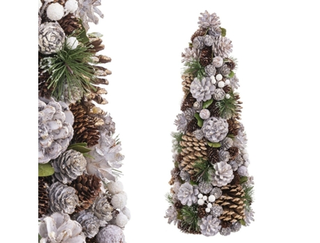 Árvore de Natal Branco Dourado Plástico Foam Abacaxis 19 x 19 x 48,5 cm