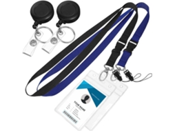 2 Conjuntos De Porta-crachás Com Cordão E Estojo Transparente, Conjunto Para Crachás De Identificação E