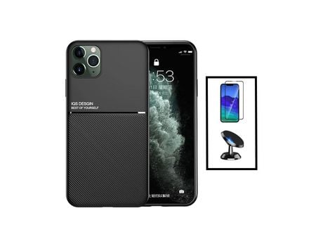 Kit Capa Traseira Magnética Anti Choque + Película de Vidro Temperado Gorilasglass + Suporte Magnético para iPhone 14 GIFT4ME Preto