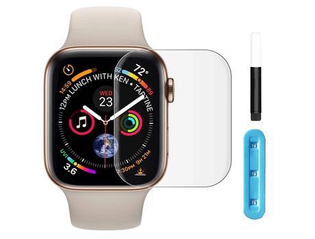 Película de Vidro Curvada Full Glue Uv para Apple Watch Se (2022) 44mm GIFT4ME Transparente