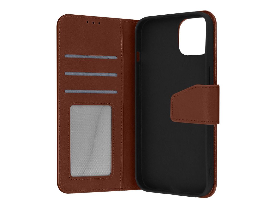 Capa Livro para iPhone 13 AVIZAR FOLIO-PREM-BR-IP13 Castanho