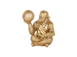 Estatueta de Gorila Dourado em Resina, 54x46x60,5cm ALEXANDRA HOUSE LIVING