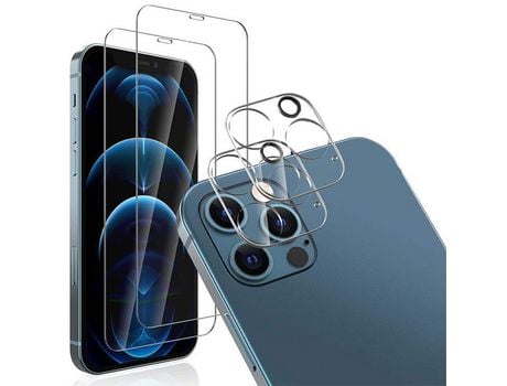 Proteção de Tela e Lente Do Iphone 12 Pro Max 2 + 2 Pacotes Transparente