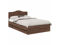 Estrutura de Cama com Gaveta MAISON EXCLUSIVE Carvalho Marrom 135 X 190 cm