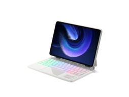 Capa de Teclado Bluetooth Omni para Samsung Galaxy Tab S8 11", com ecrã táctil, retroiluminação, branco | XIAOMOYU